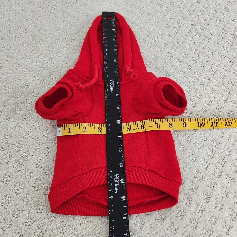 Buc-ee's Red Dog Hoodie Beaver Logo Graphic Pet Sweatshirt Souvenir size S